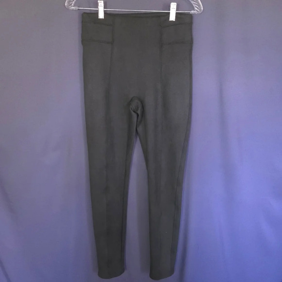 Spanx Faux Suade Leggings Olive Green Size Small Business‎ Casual Boho - Picture 1 of 7